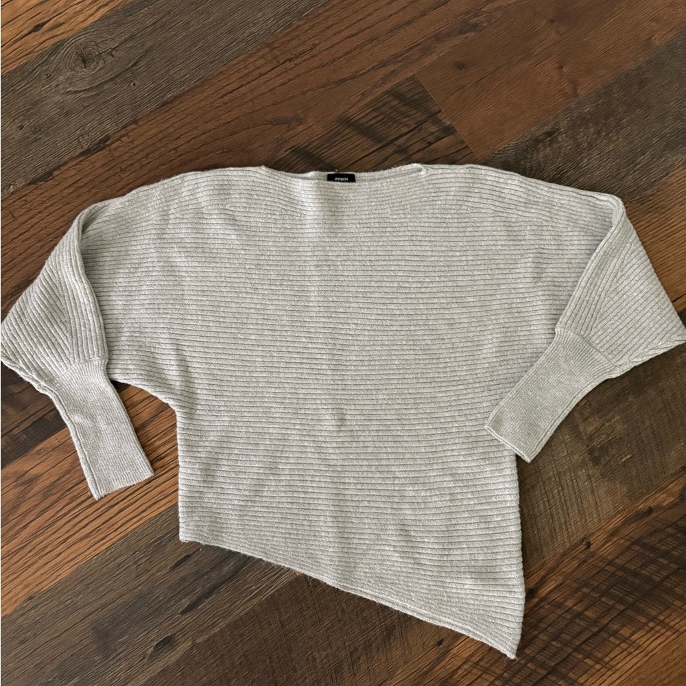 Express Women's Heather Gray Asymmetrical Sweater